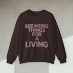 Code Culture breaking things for a living sweatshirt funny programmer Sweatshirt in S — Code Culture developer clothing