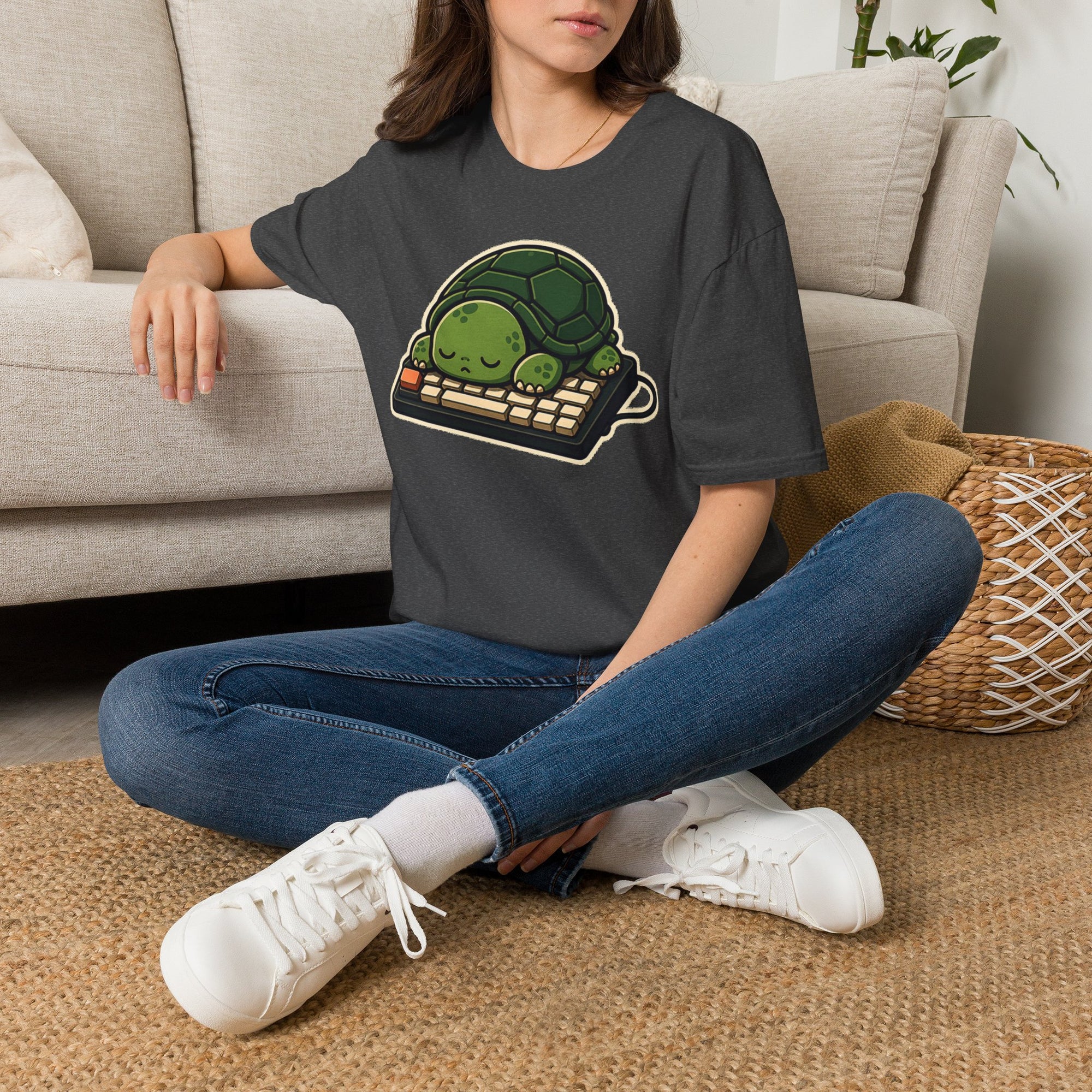Sleeping Turtle Retro Keyboard Shirt