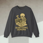 Code Culture debugging demons sweatshirt funny programmer Sweatshirt in S — Code Culture developer clothing