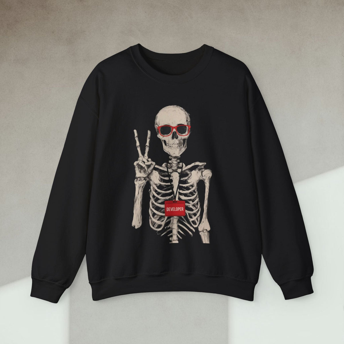 Code Culture skeleton developer sweatshirt funny programmer Sweatshirt in S — Code Culture developer clothing
