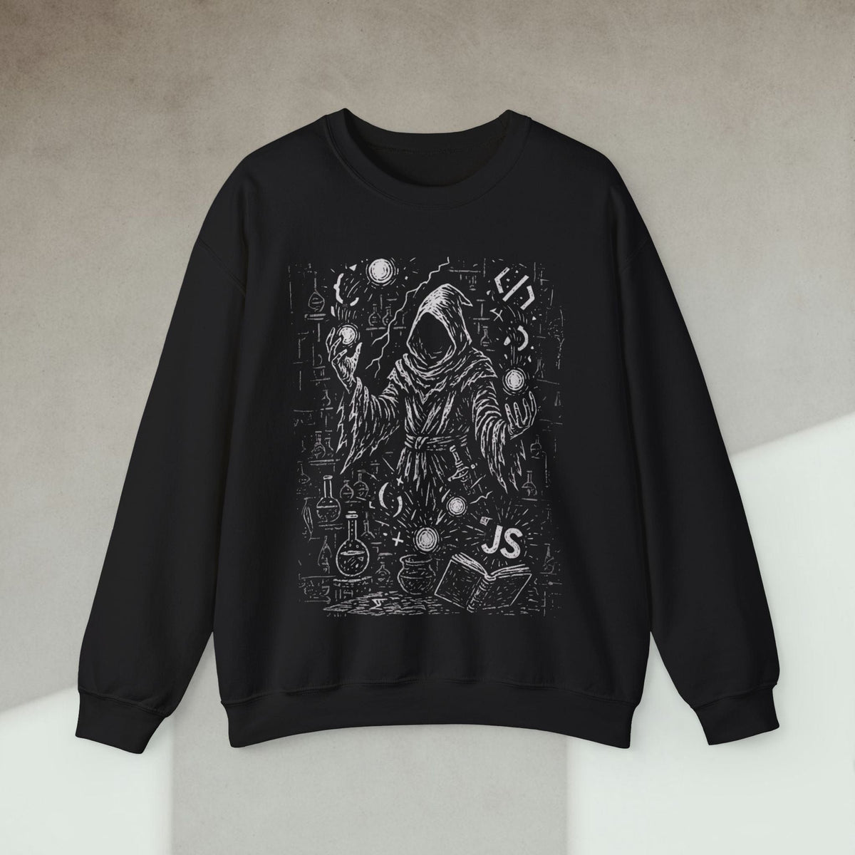 Code Culture js alchemist sweatshirt funny programmer Sweatshirt in S — Code Culture developer clothing