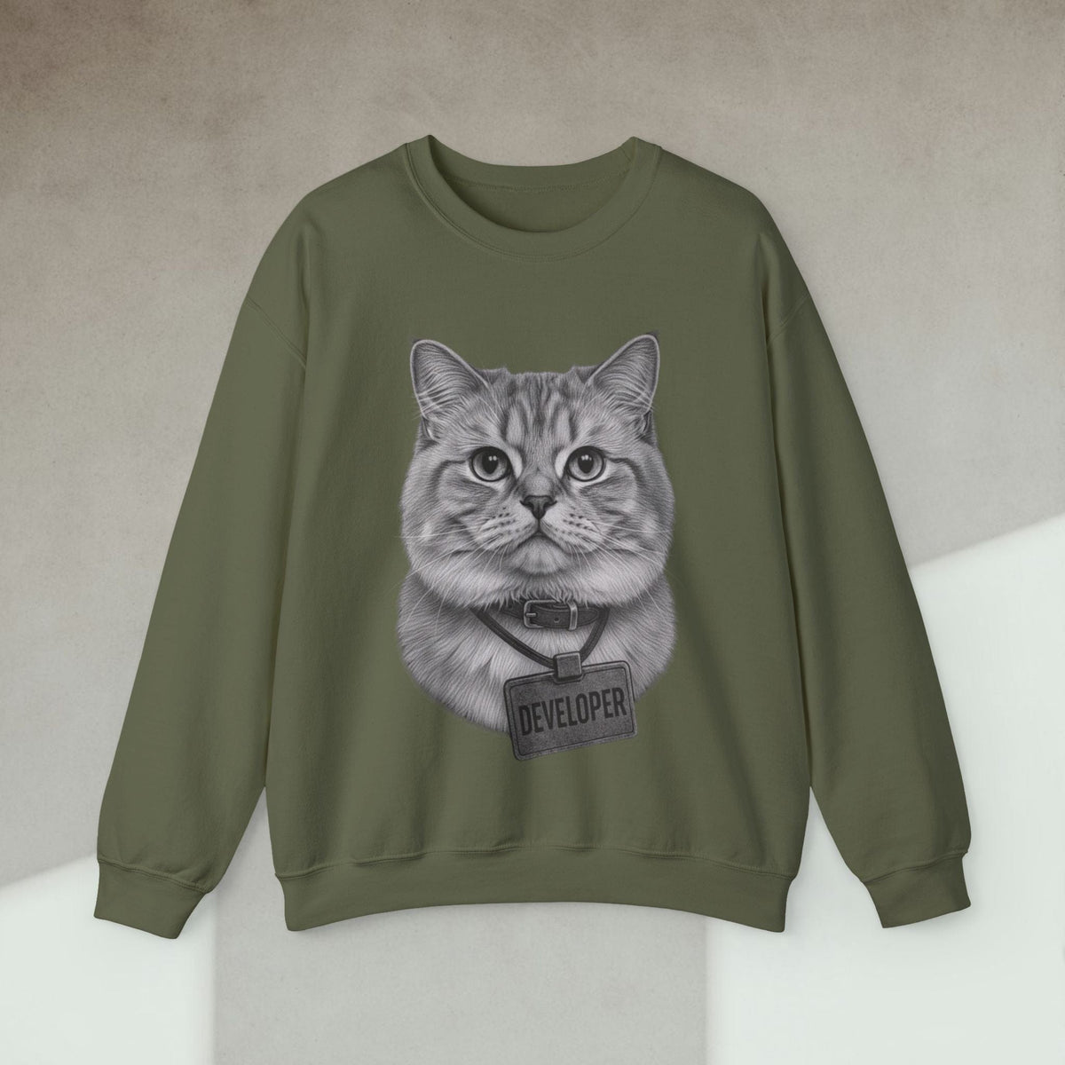 Code Culture cat developer sweatshirt funny programmer Sweatshirt in S — Code Culture developer clothing