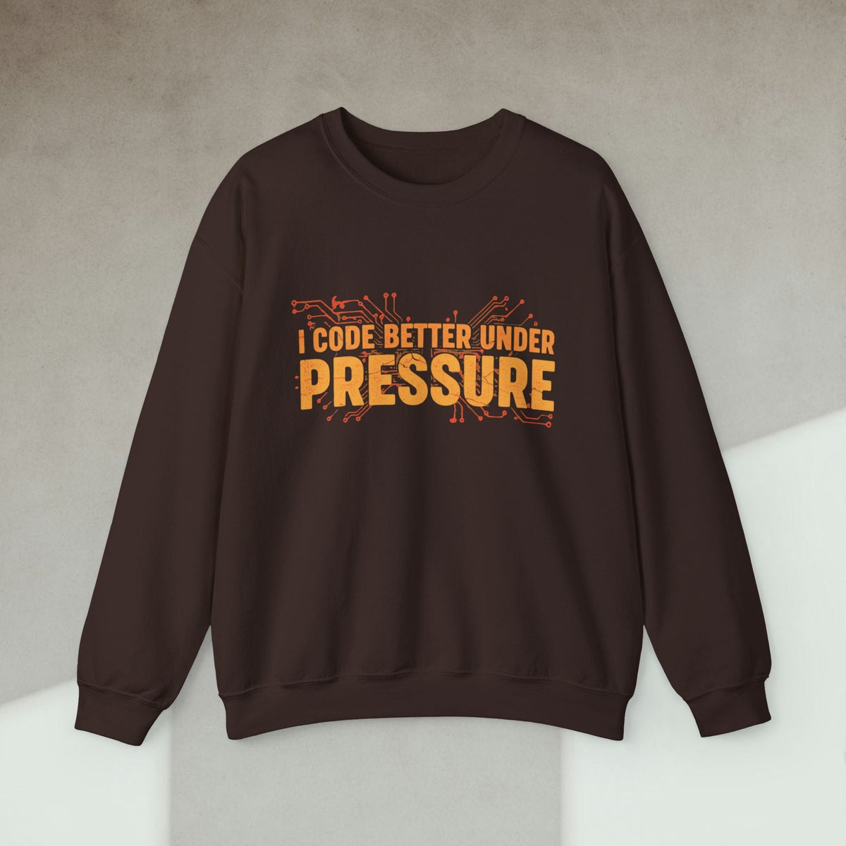 Code Culture i code better under pressure sweatshirt funny programmer Sweatshirt in S — Code Culture developer clothing