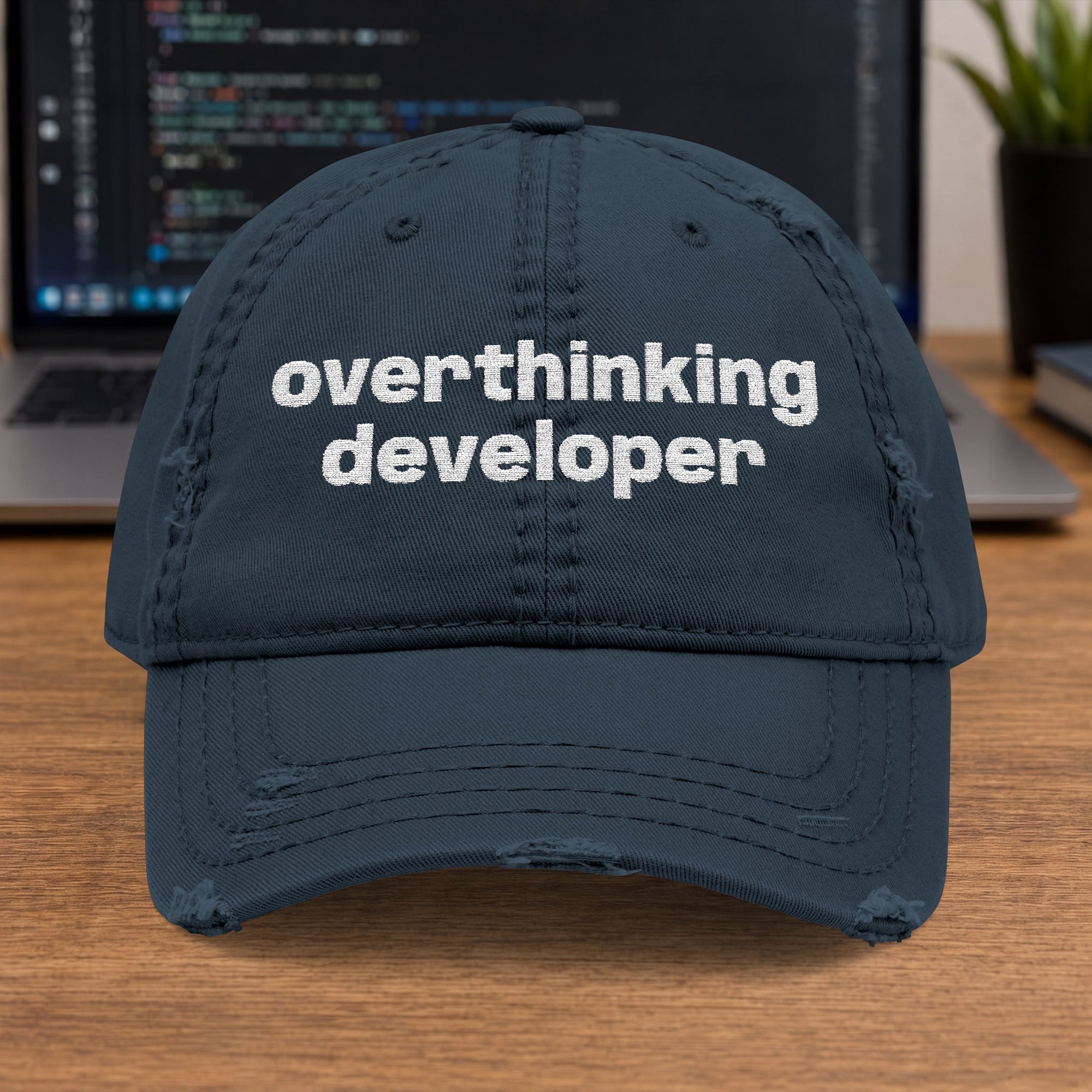 overthinking developer Embroidered Cap
