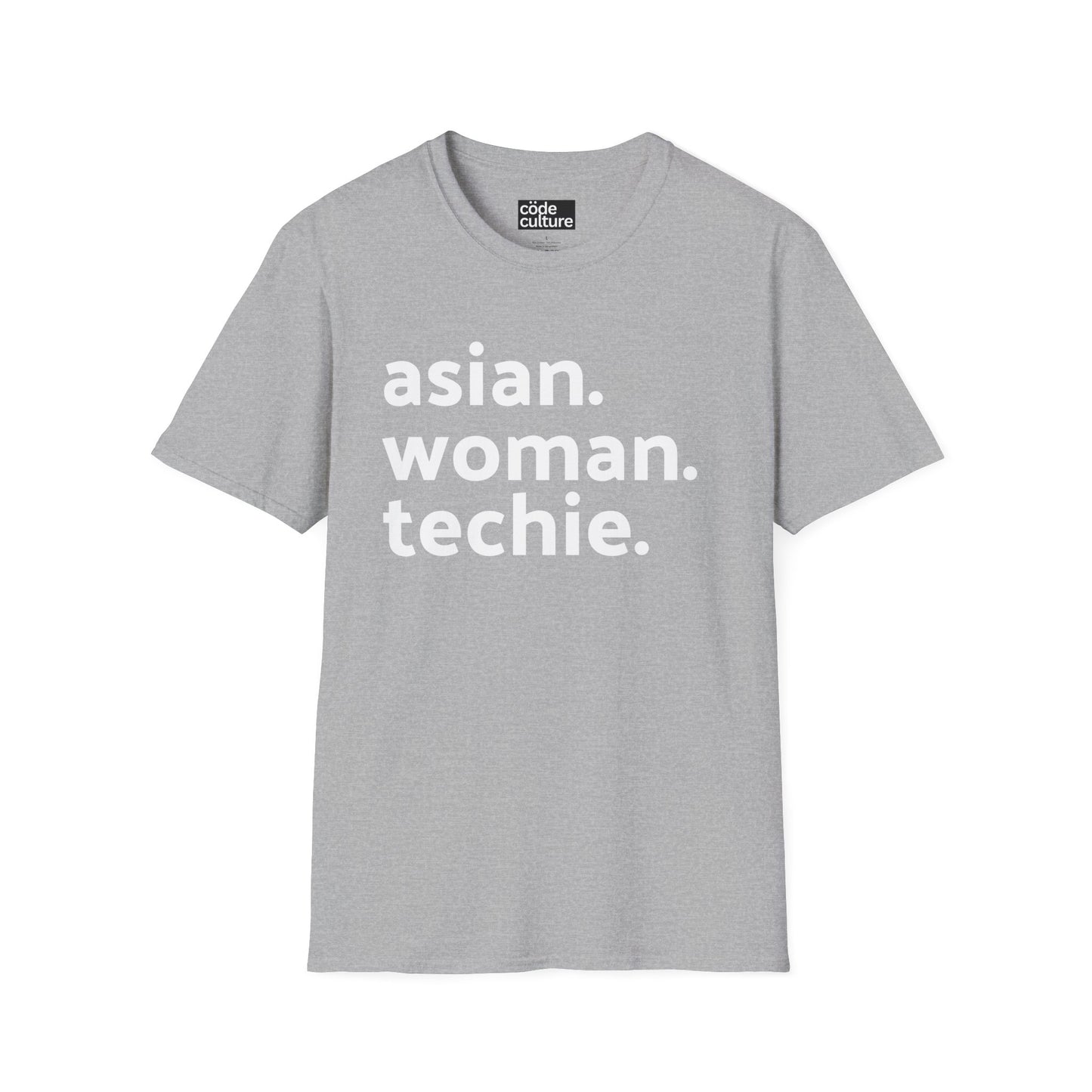 asian woman techie shirt