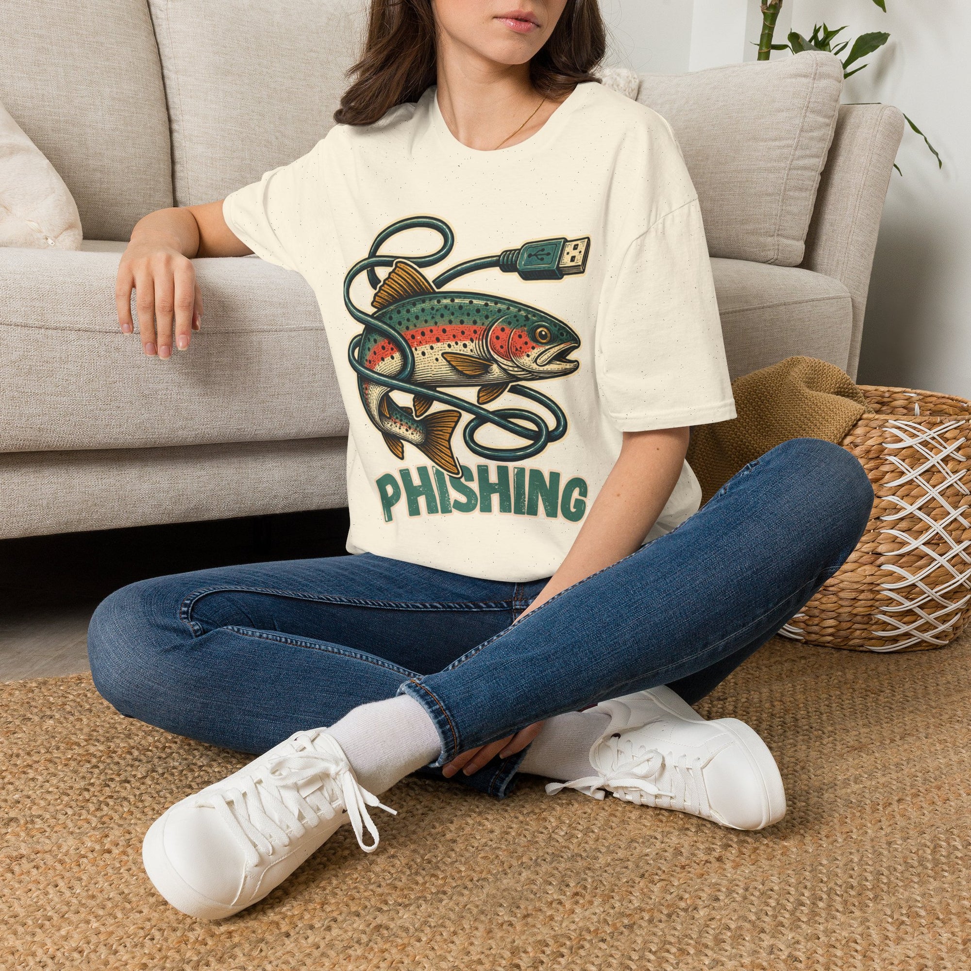 Phishing Vintage Fish Shirt