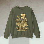 Code Culture debugging demons sweatshirt funny programmer Sweatshirt in S — Code Culture developer clothing