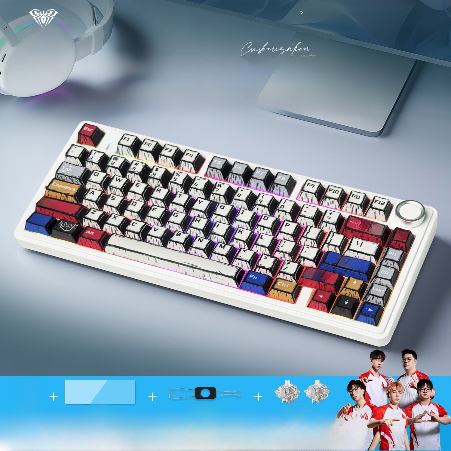 Wireless Mechanical Keyboard with RGB Backlight