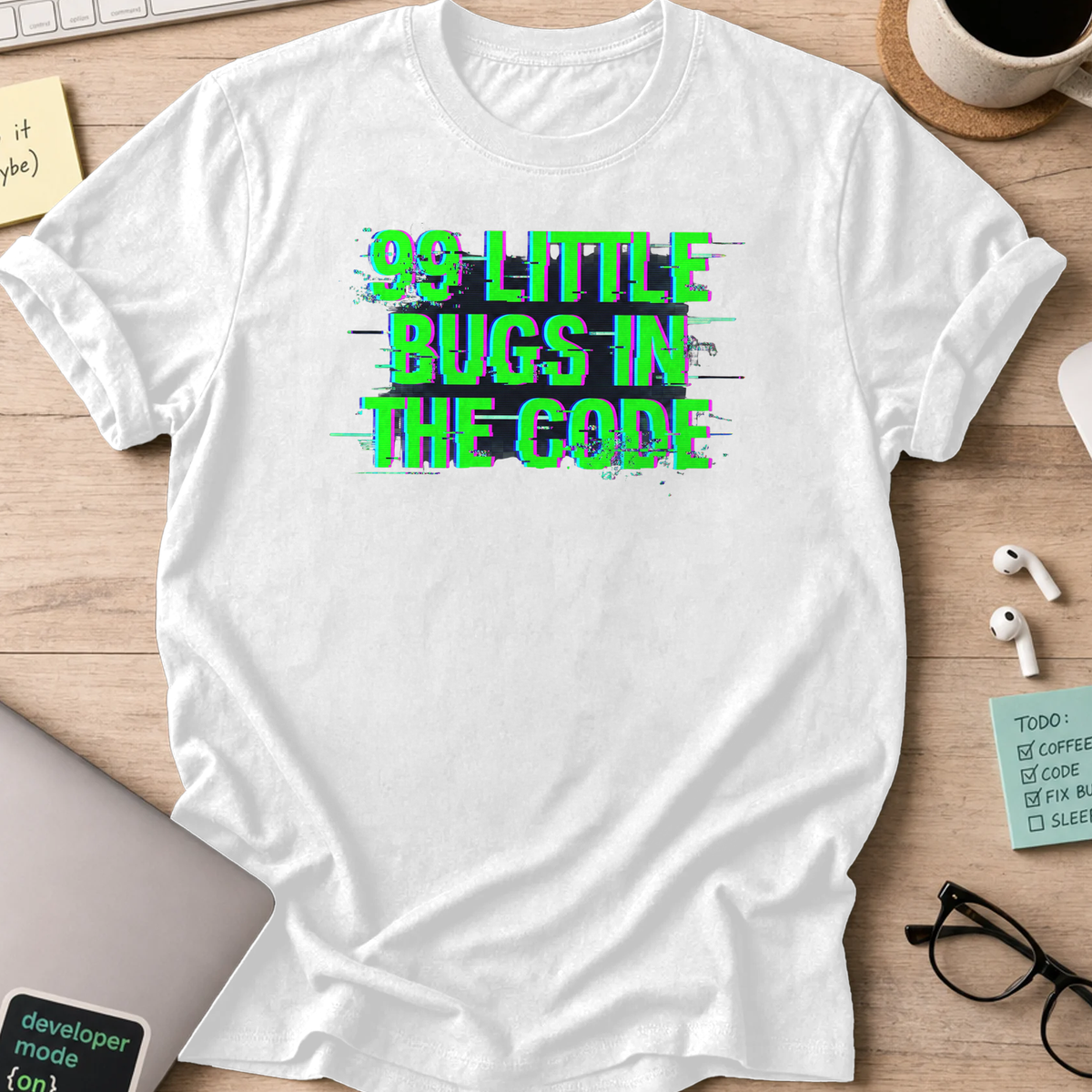 99 little bugs in code shirt - White