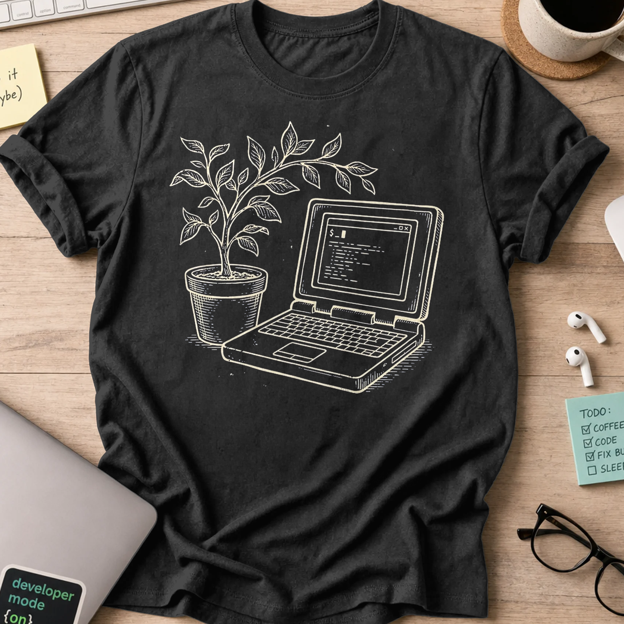 Grow Your Code Shirt — Black