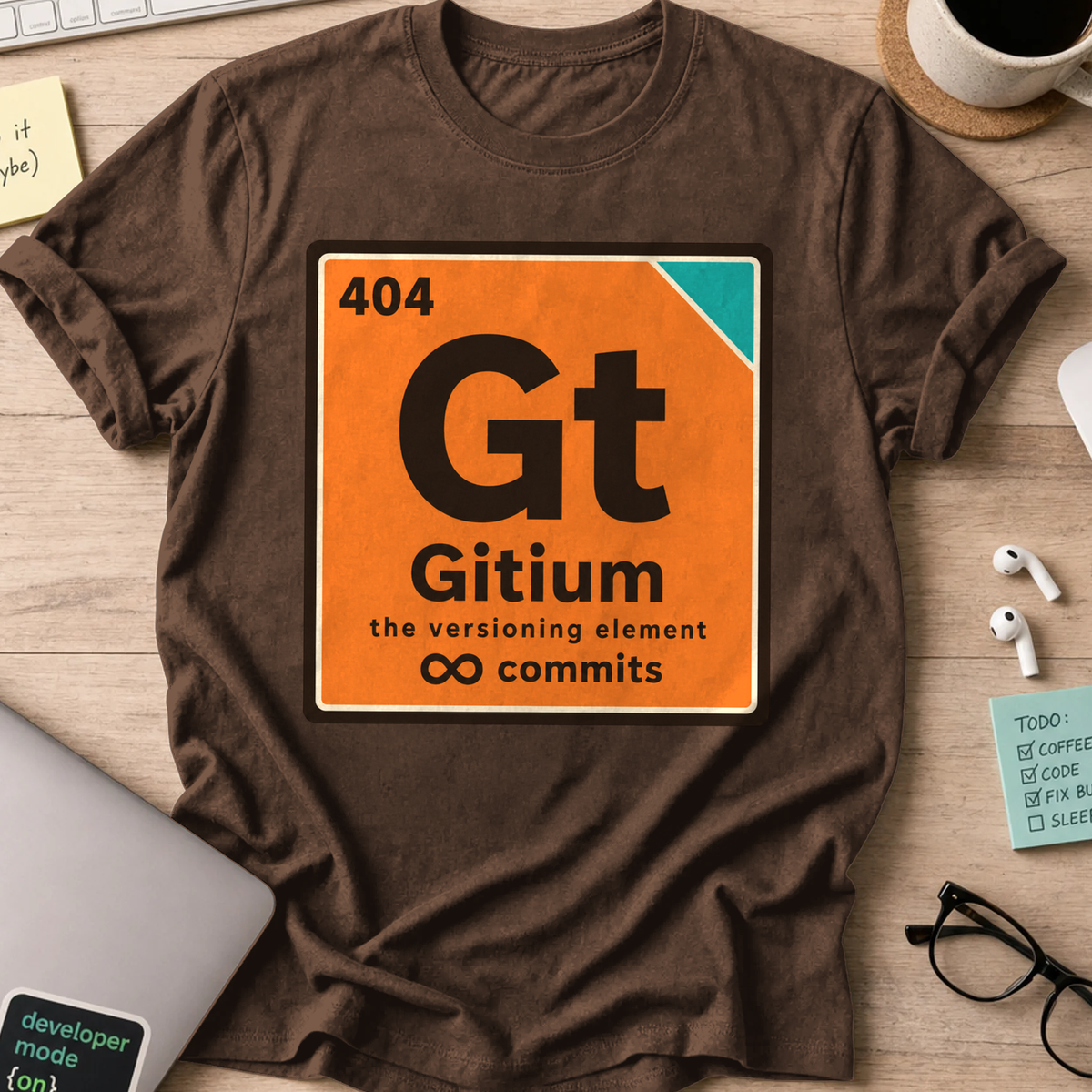 Gitium the Versioning Element Shirt — Dark Chocolate