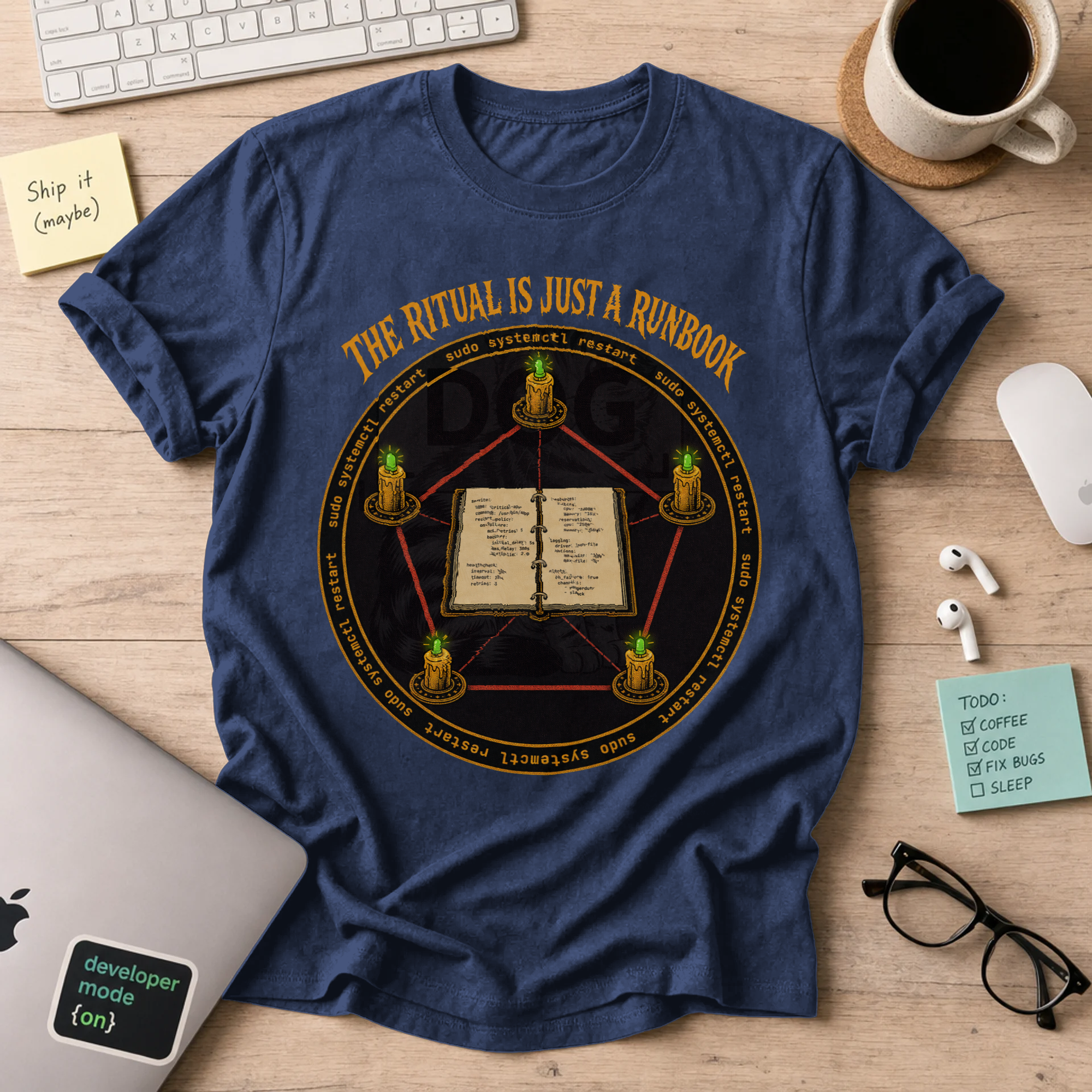 The Ritual Is Just a Runbook Shirt — Navy