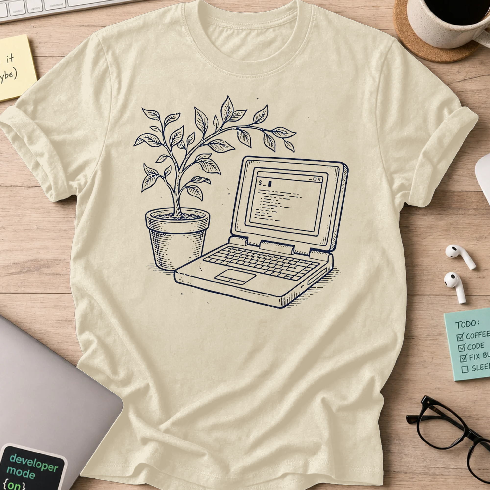 Grow Your Code Shirt — Natural
