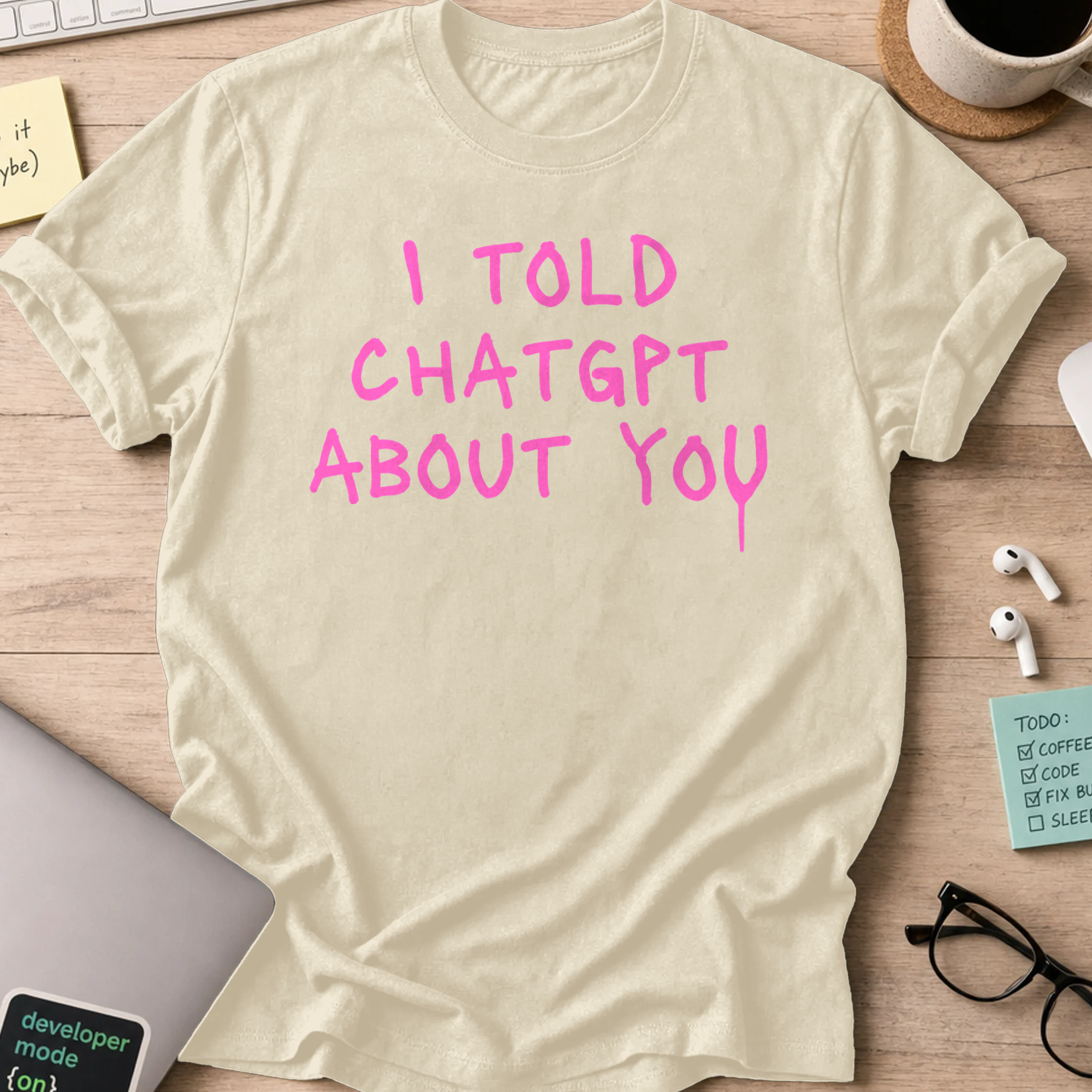 I Told ChatGPT About You Shirt - Natural