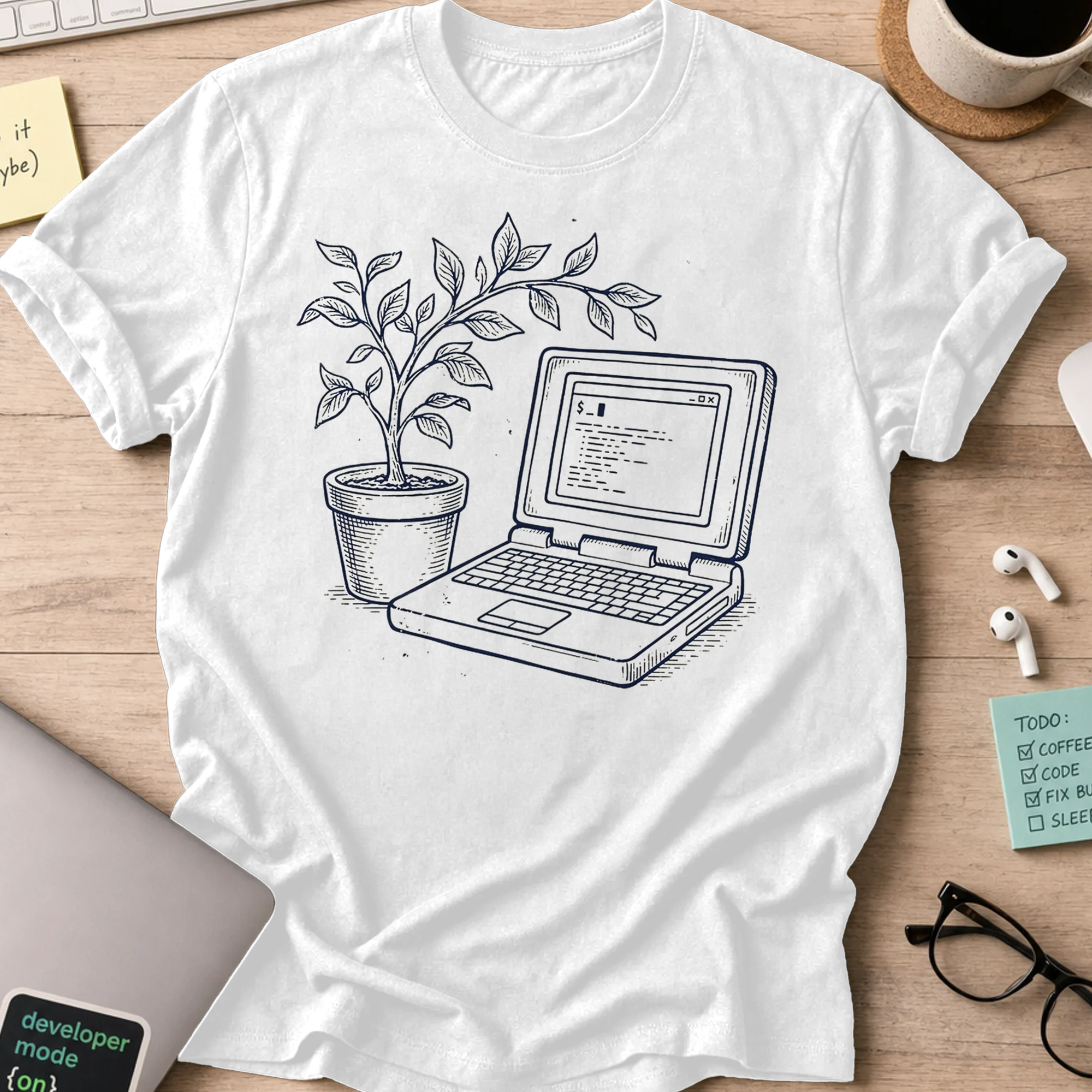 Grow Your Code Shirt — White