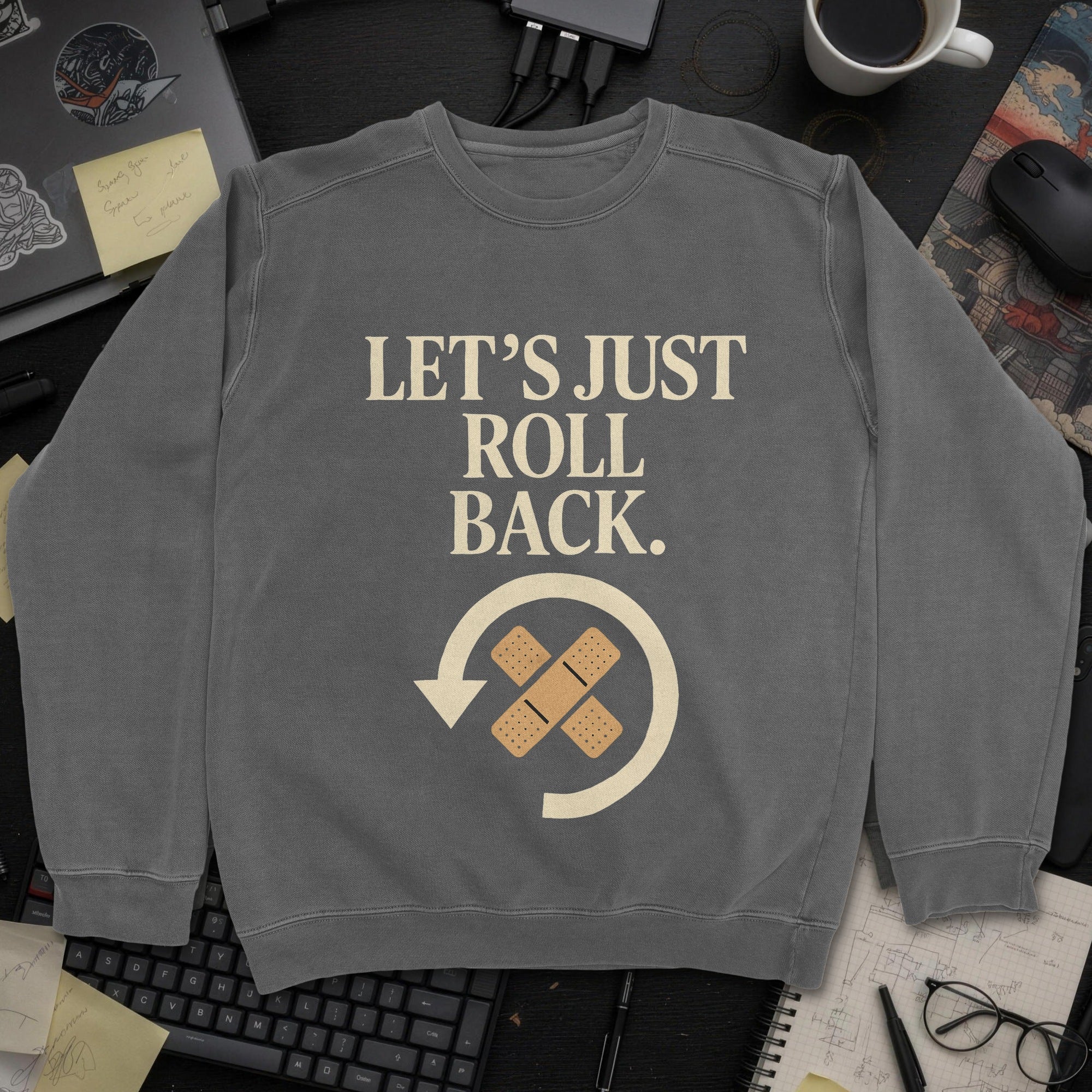 Lets Just Rollback Sweatshirt - Dark Heather mockup