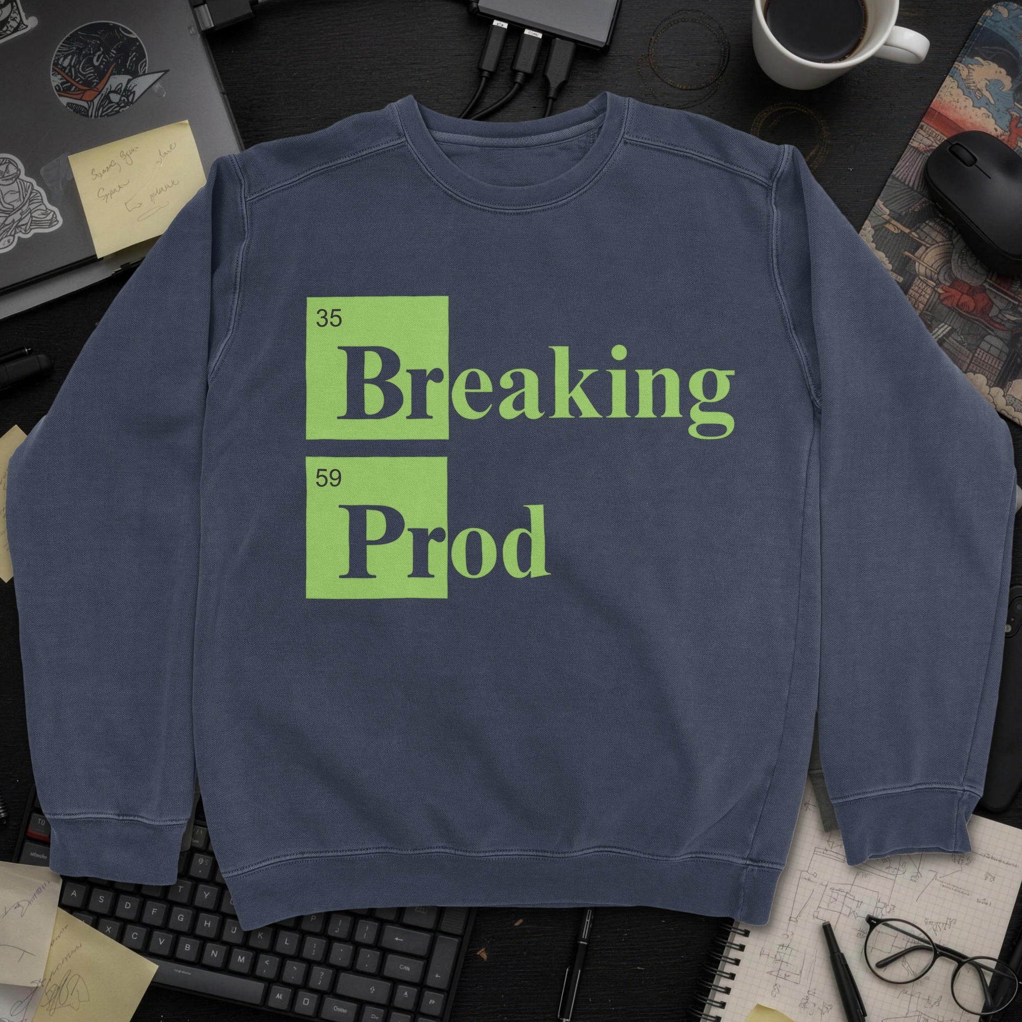 Breaking Prod Sweatshirt - Navy mockup