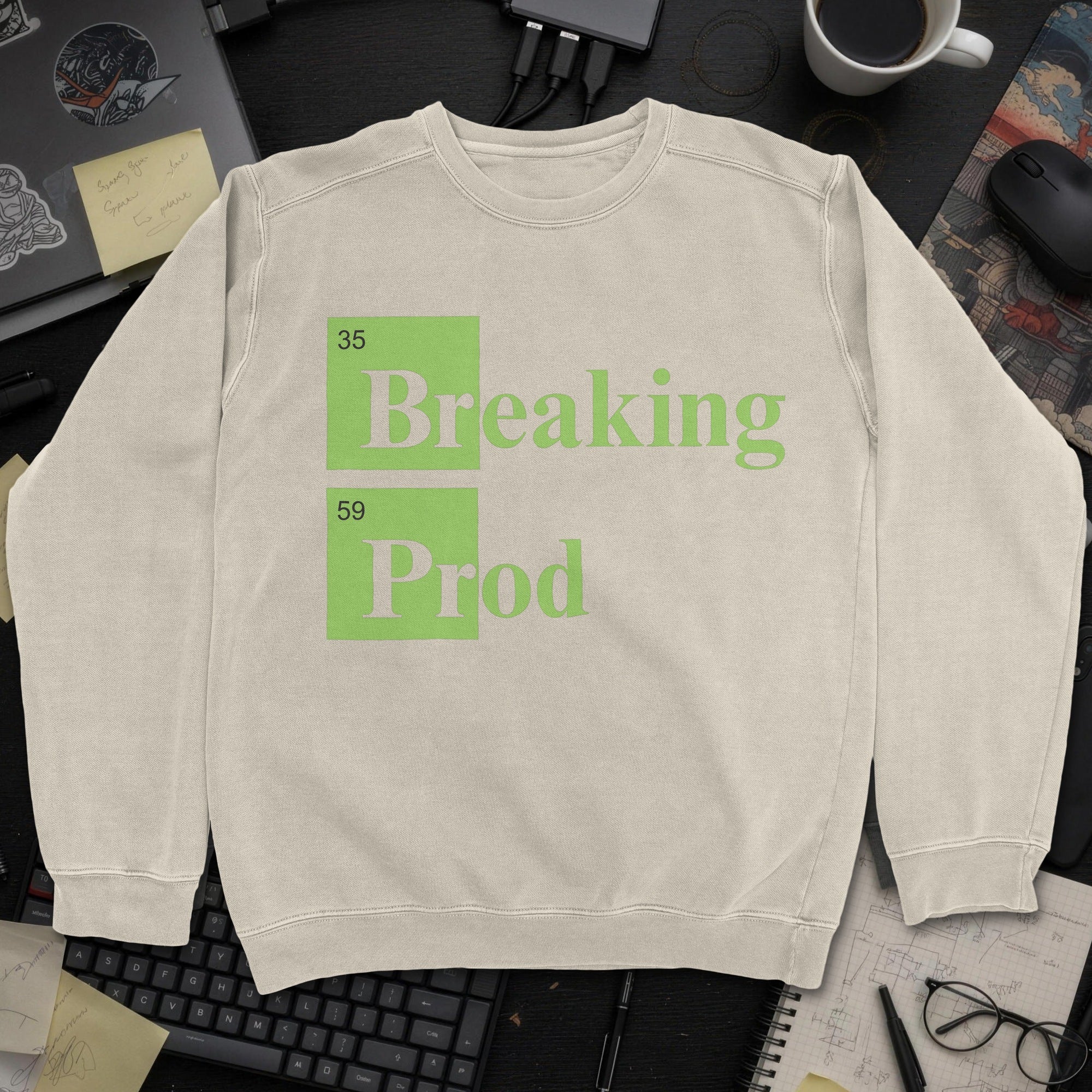 Breaking Prod Sweatshirt - Sand mockup