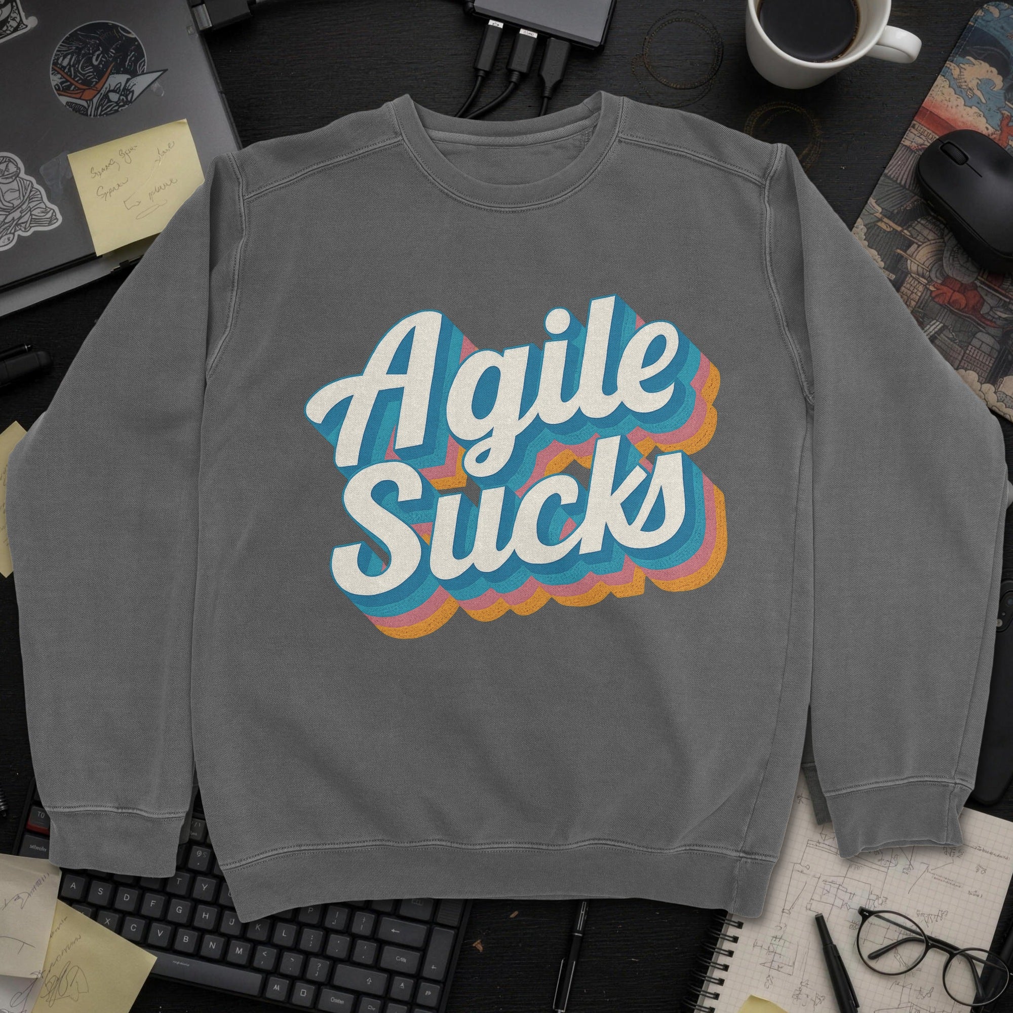 Agile Sucks Sweatshirt - Dark Heather mockup