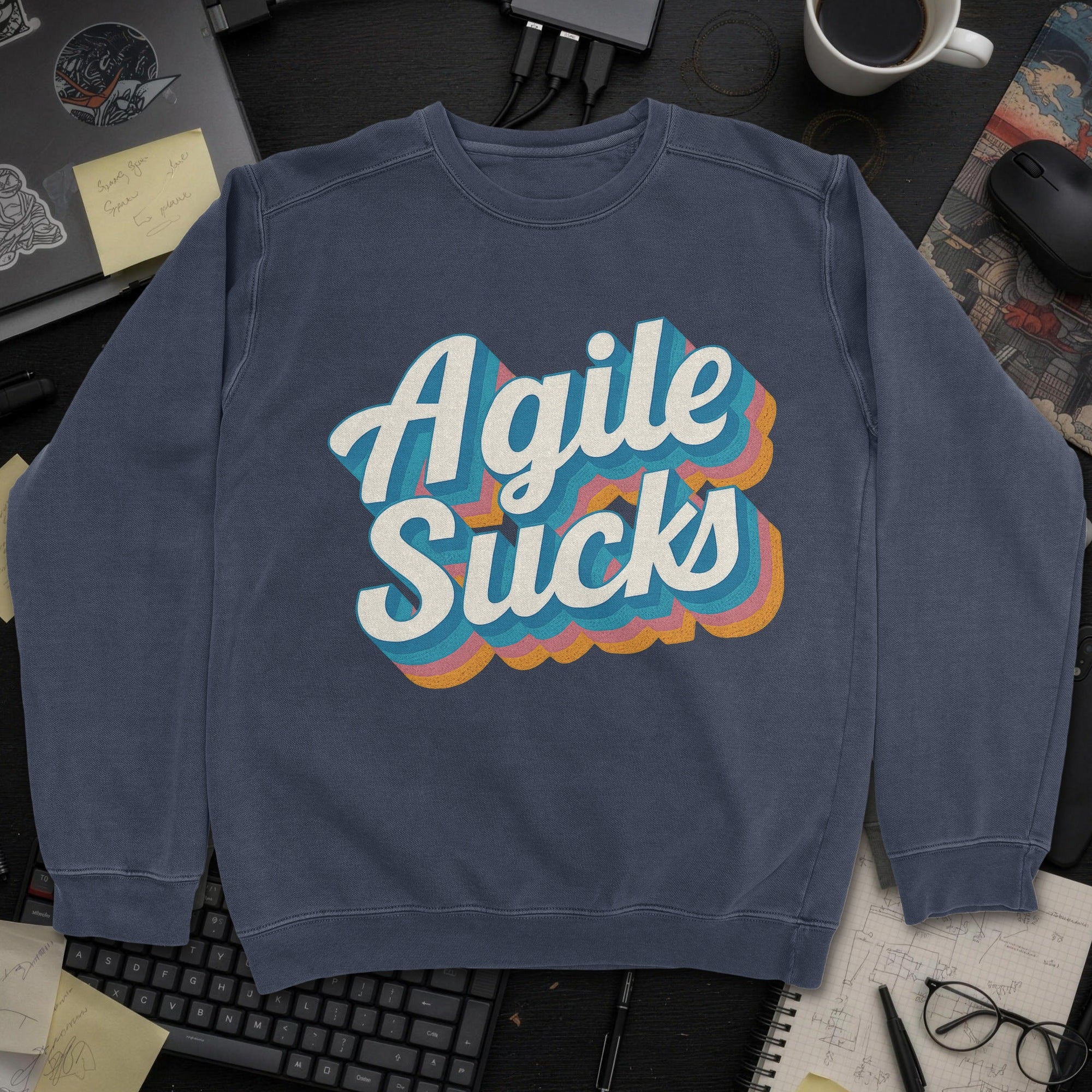 Agile Sucks Sweatshirt - Navy mockup