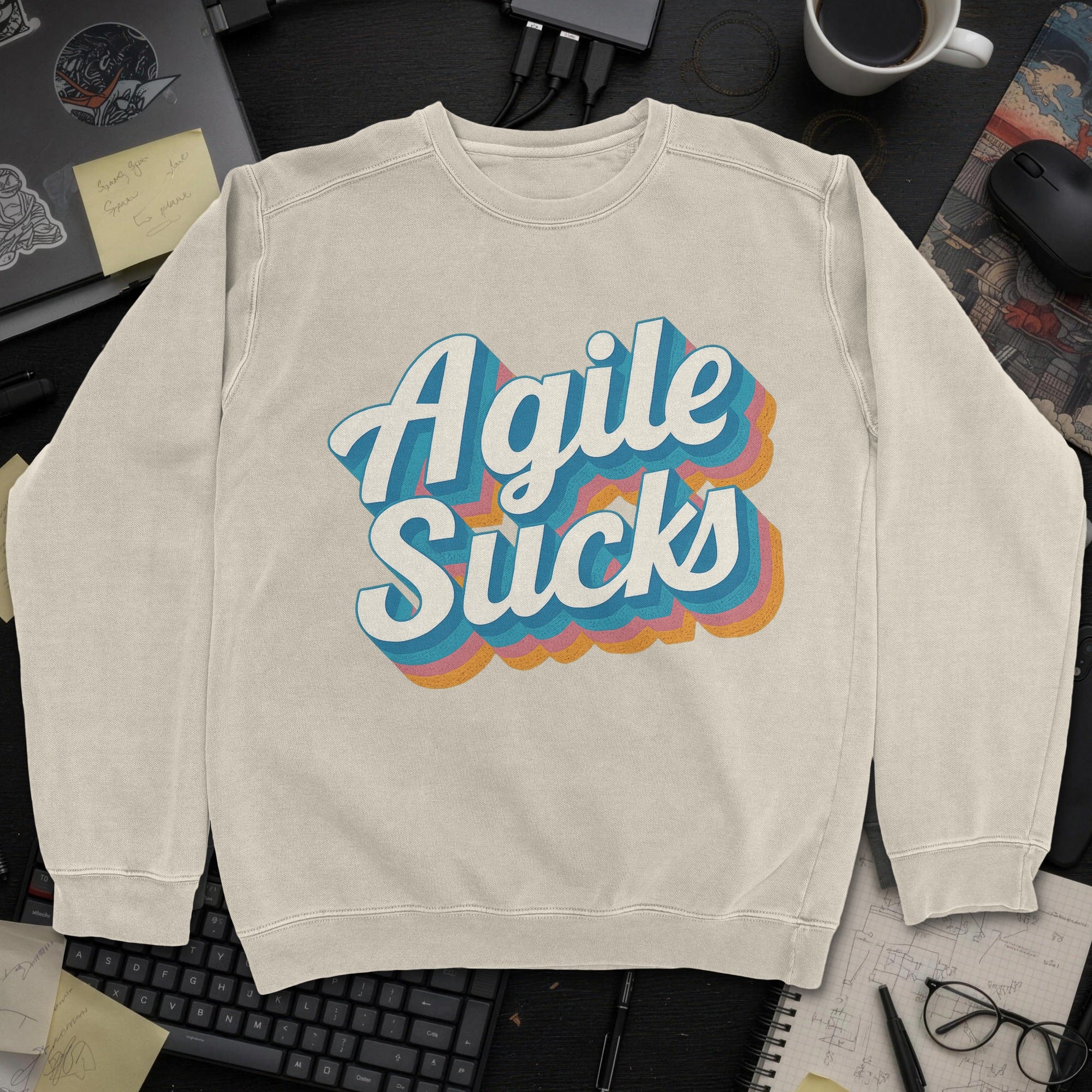 Agile Sucks Sweatshirt - Sand mockup