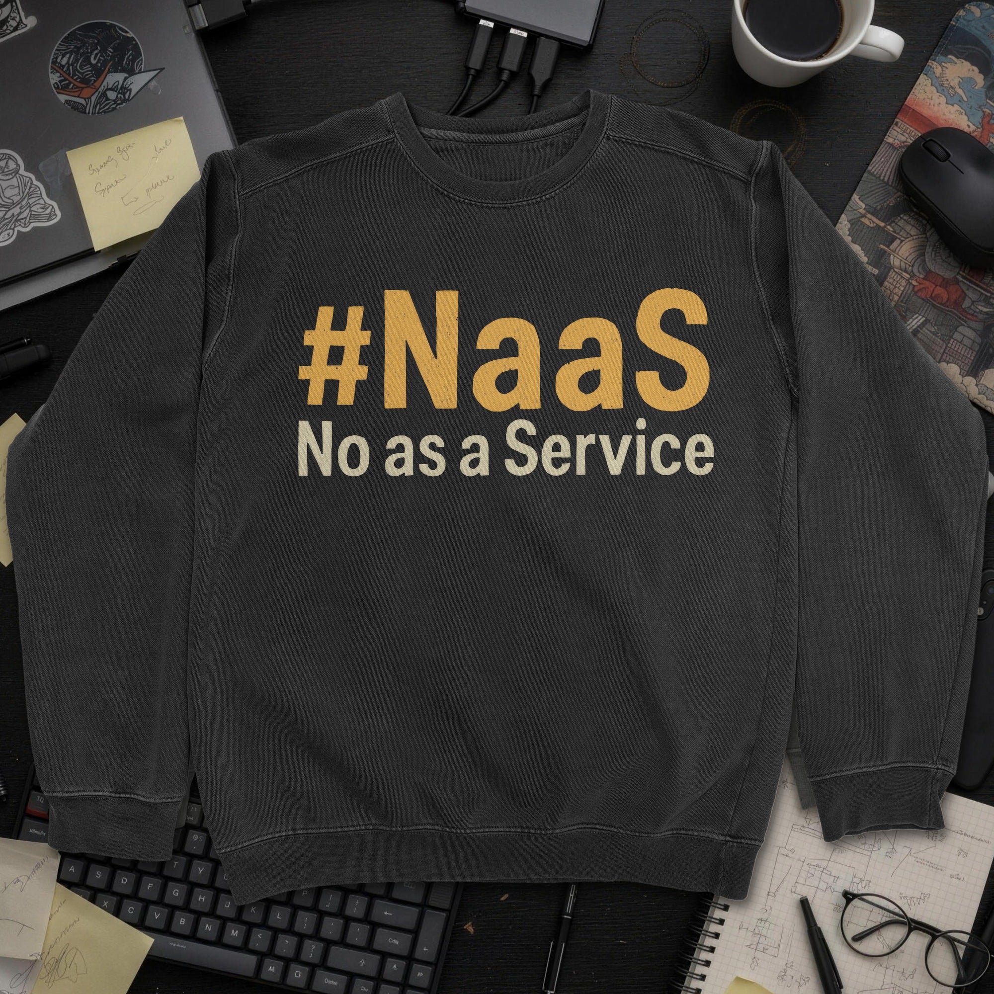 NaaS No As A Service Sweatshirt - Black mockup