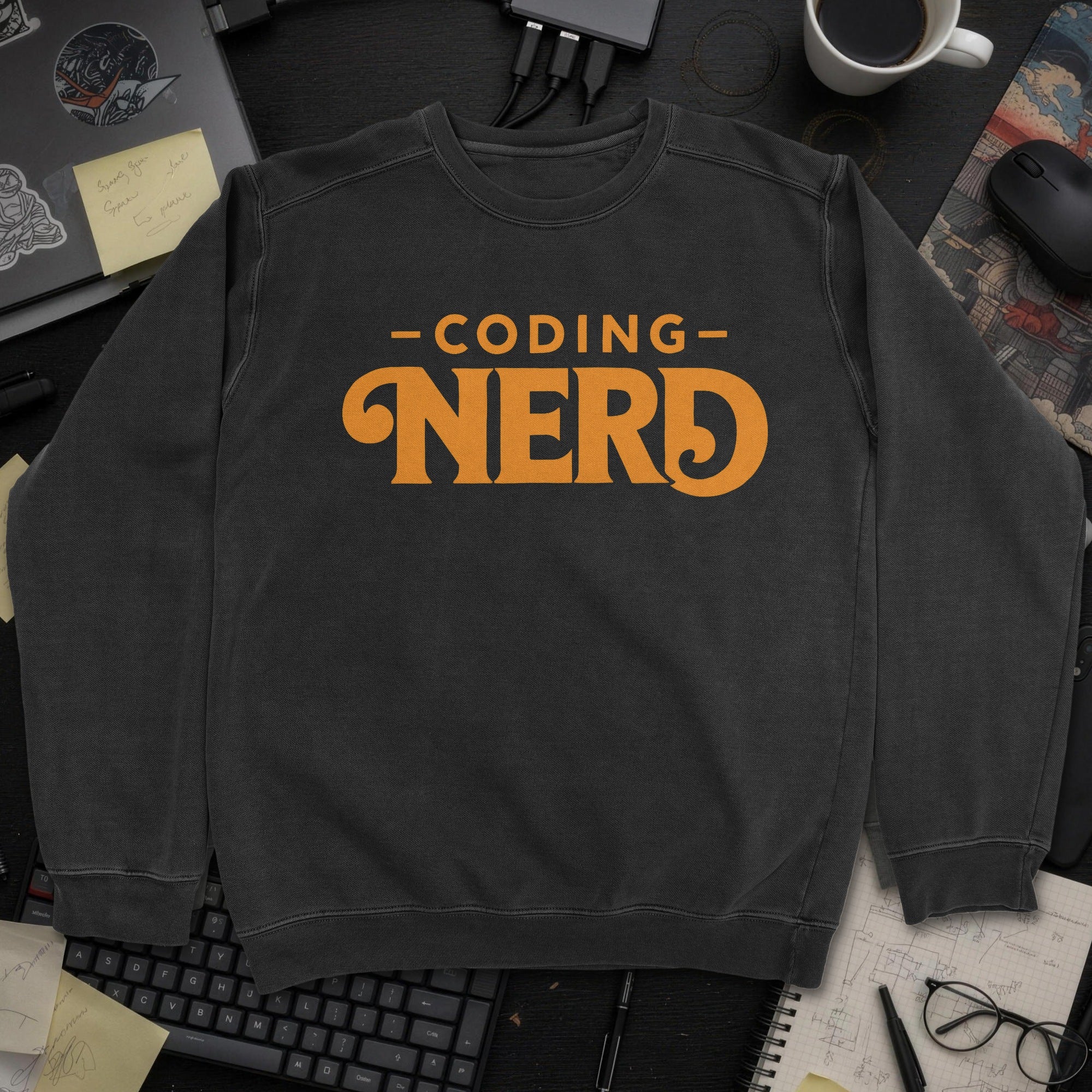 Coding Nerd Sweatshirt - Black mockup