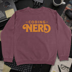 Coding Nerd Sweatshirt - Maroon mockup