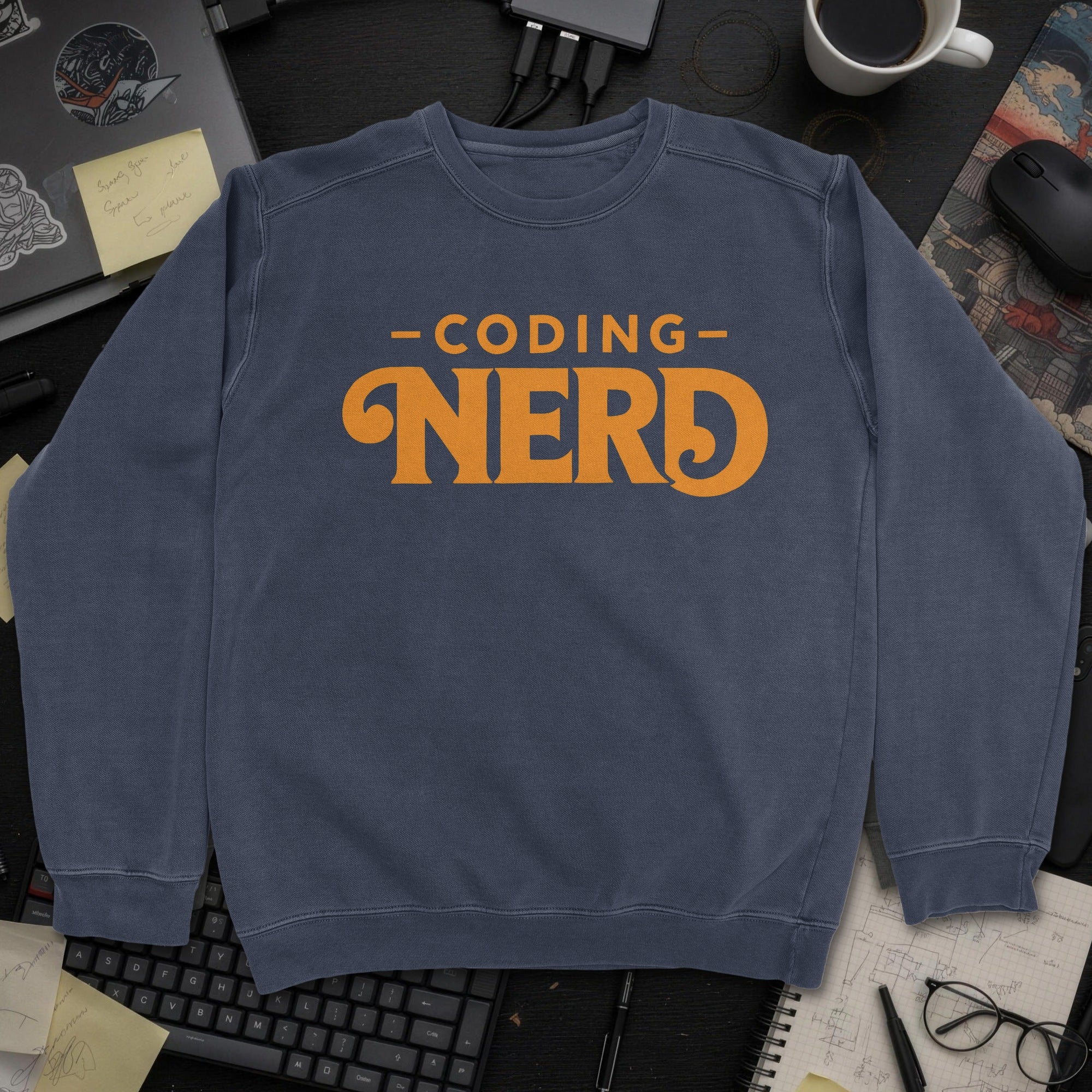 Coding Nerd Sweatshirt - Navy mockup