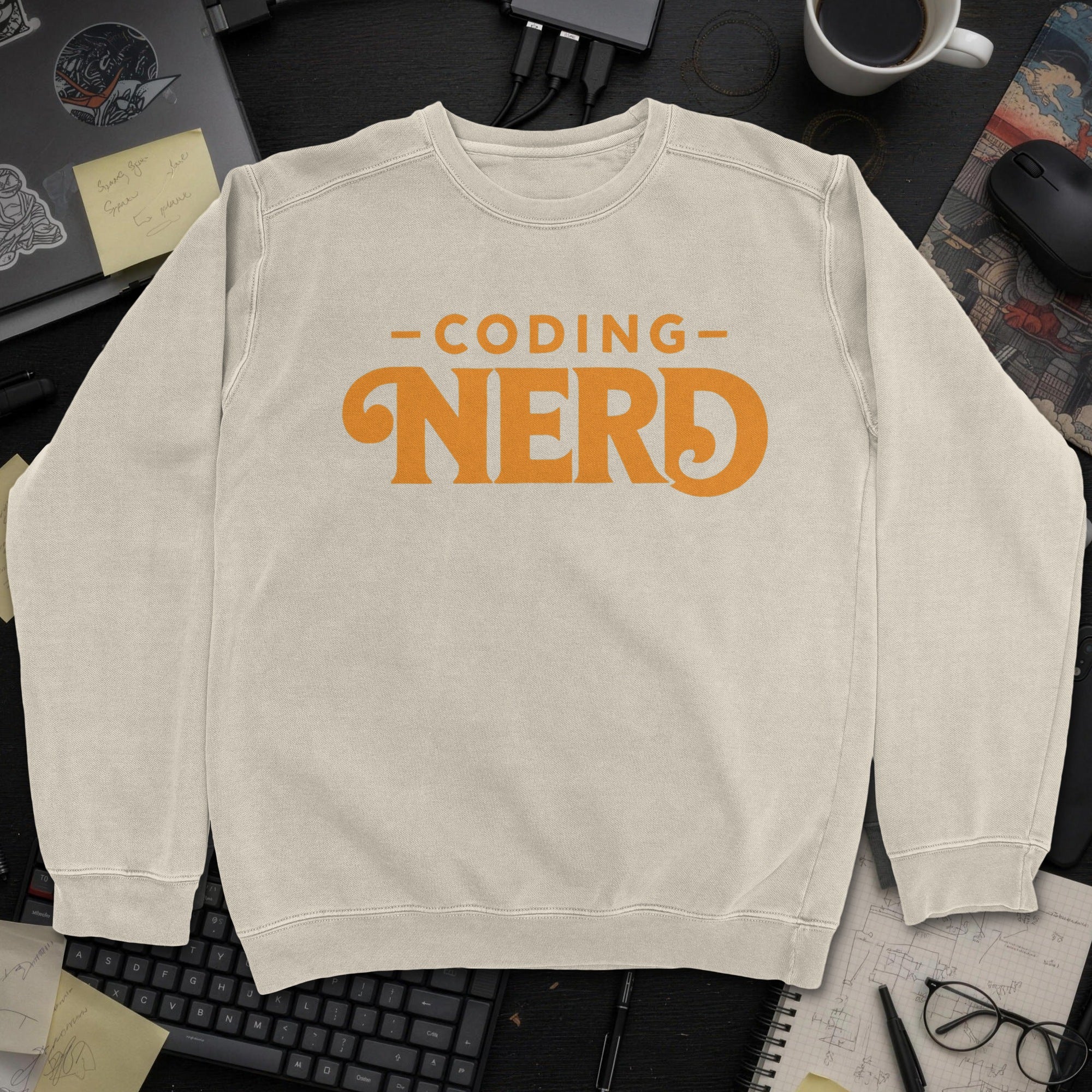 Coding Nerd Sweatshirt - Sand mockup