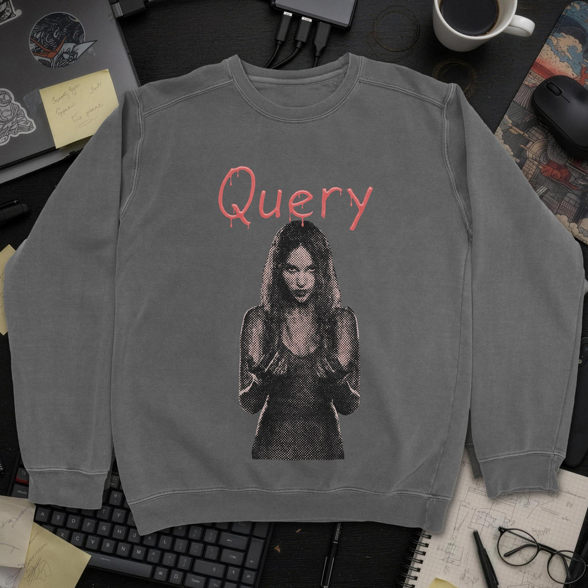 Query Movie Sweatshirt - Dark Heather mockup