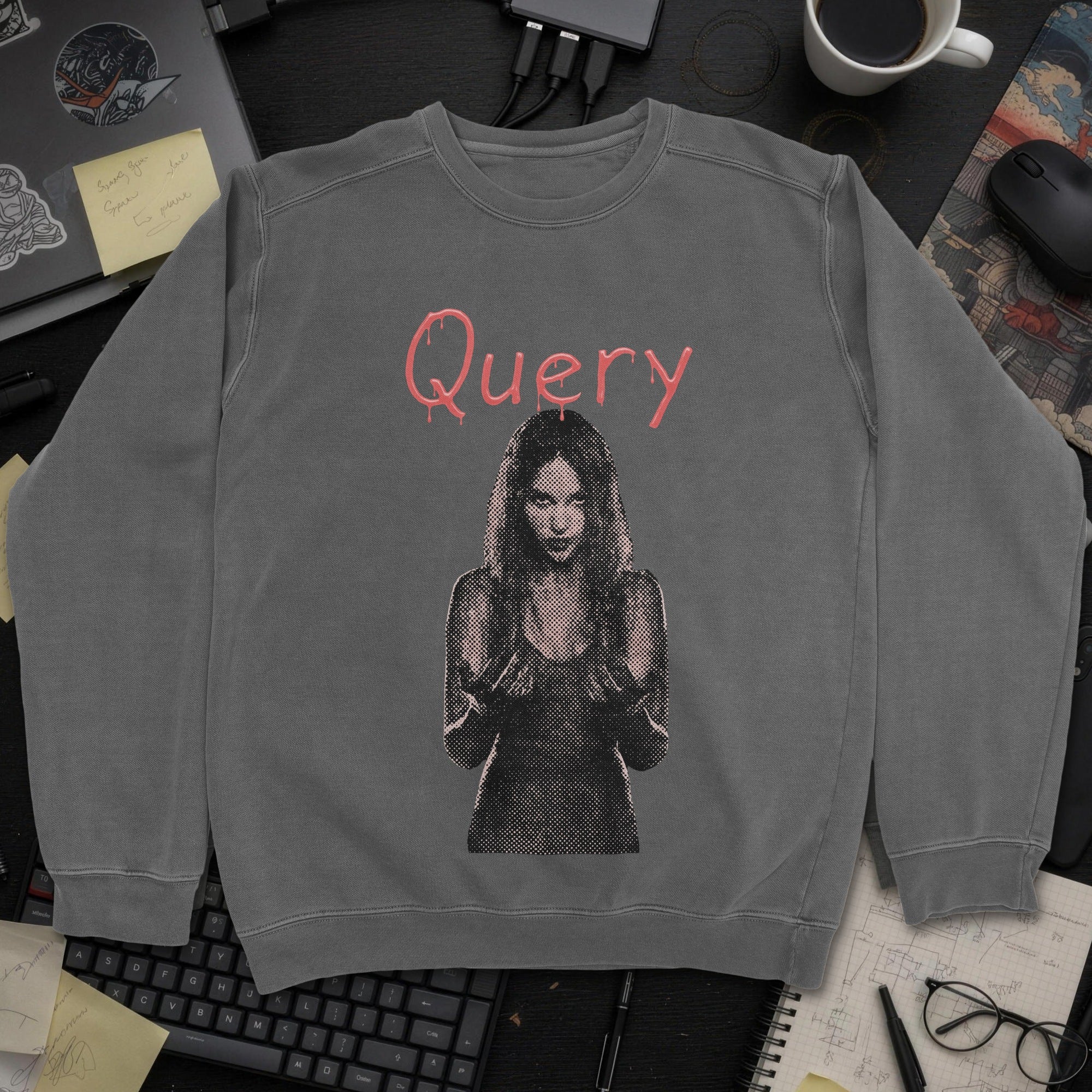 Query Movie Sweatshirt - Dark Heather mockup