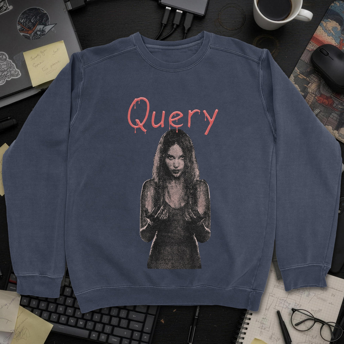 Query Movie Sweatshirt - Navy mockup