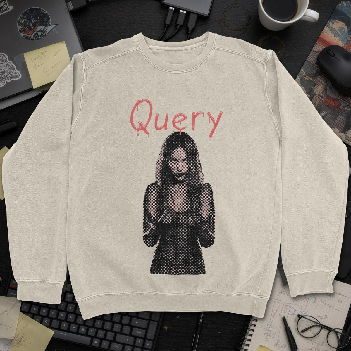 Query Movie Sweatshirt - Sand mockup