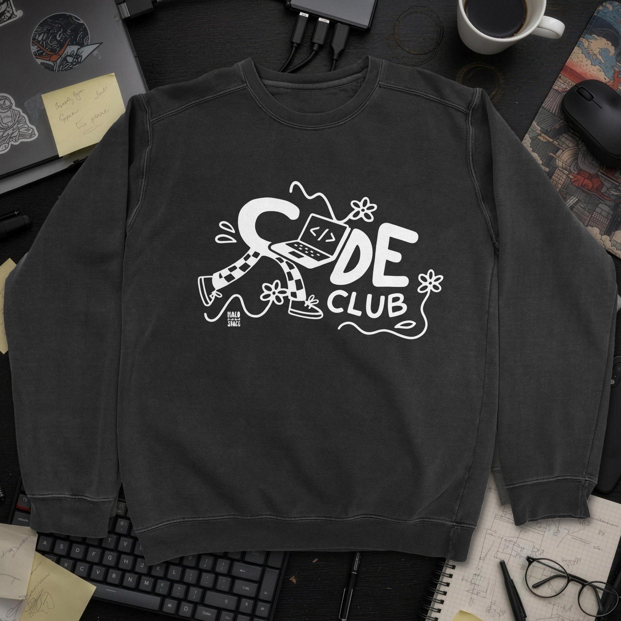 Code Club Sweatshirt - Black mockup