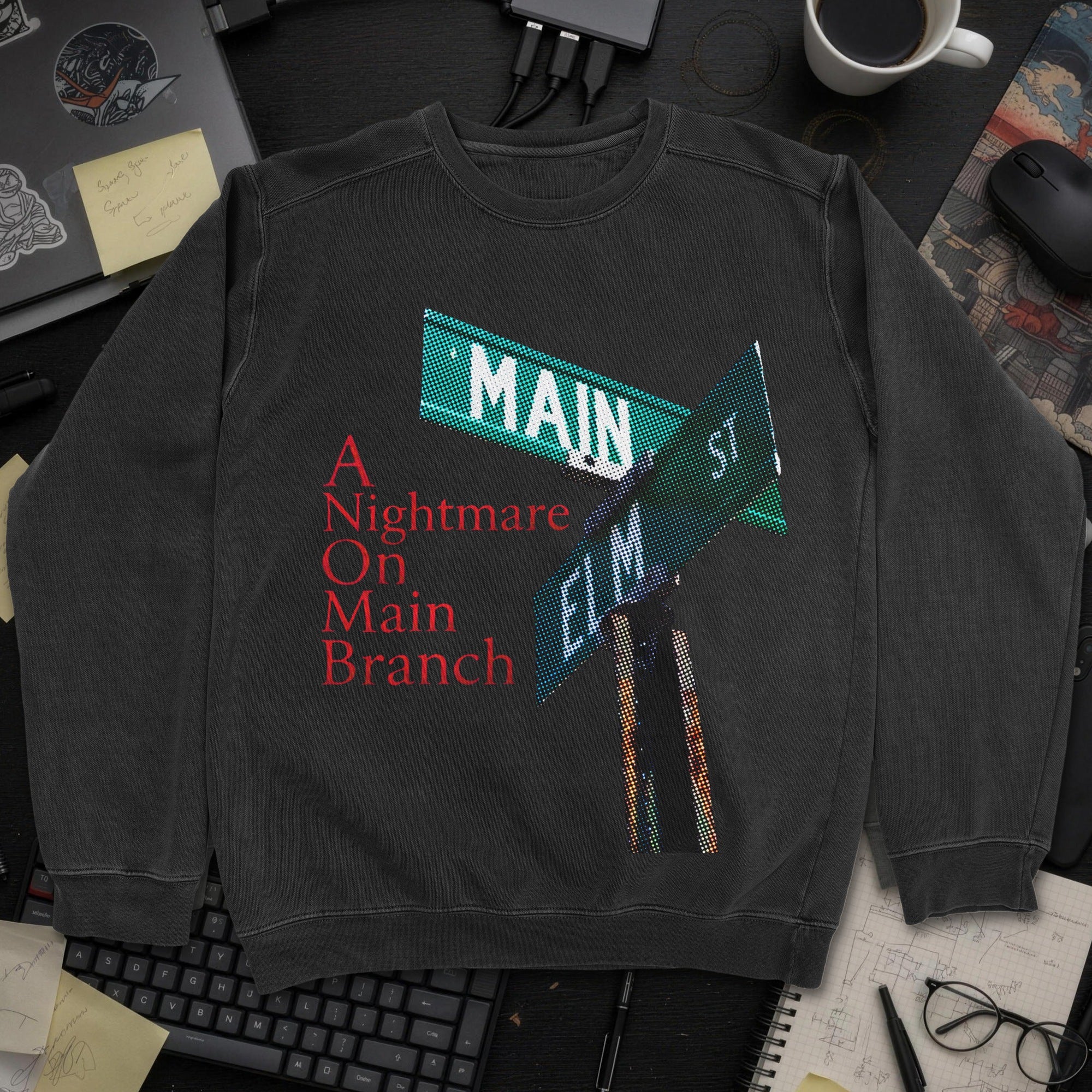 A Nightmare On Main Branch Sweatshirt - Black mockup