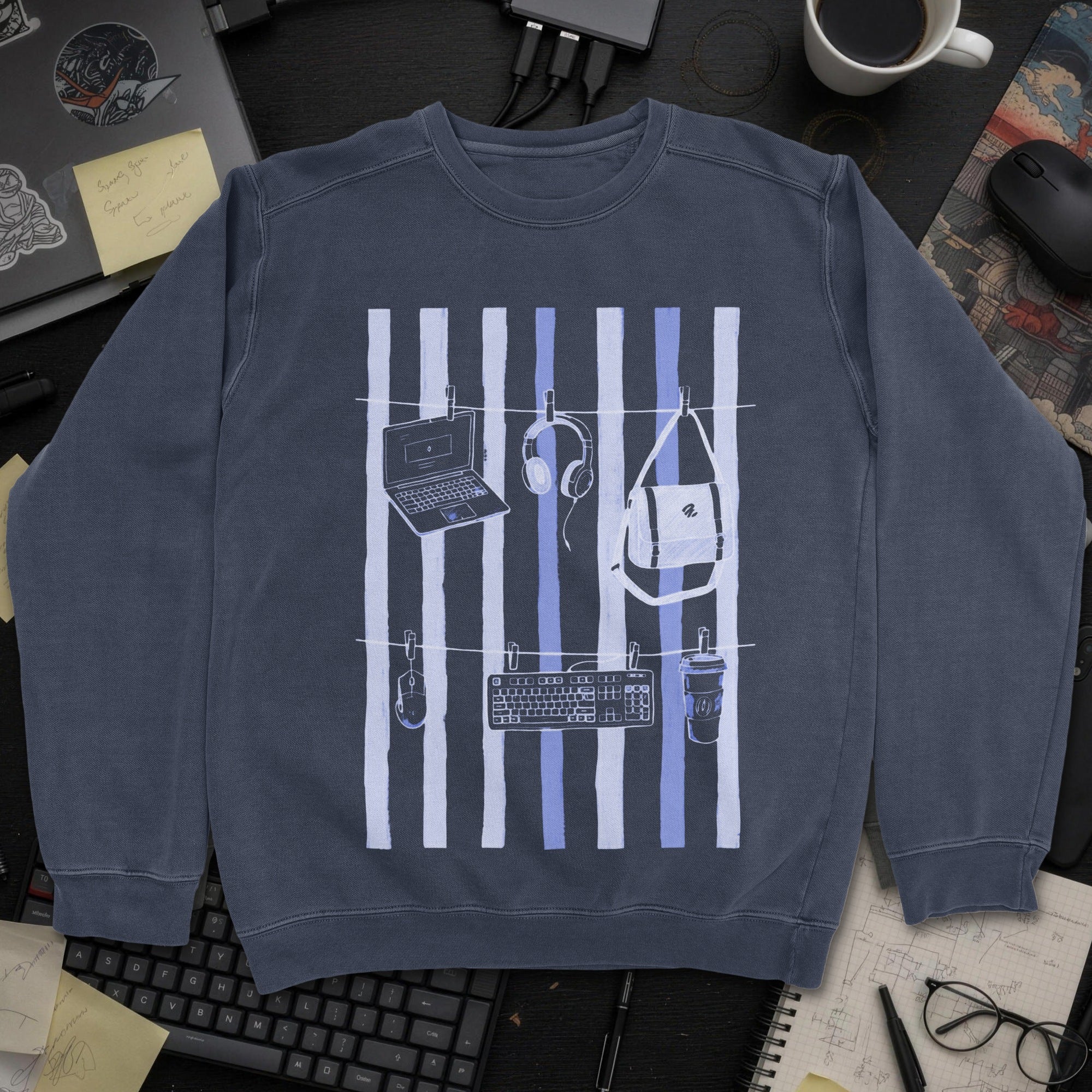 Developer Essential Hanged Sweatshirt - Navy mockup