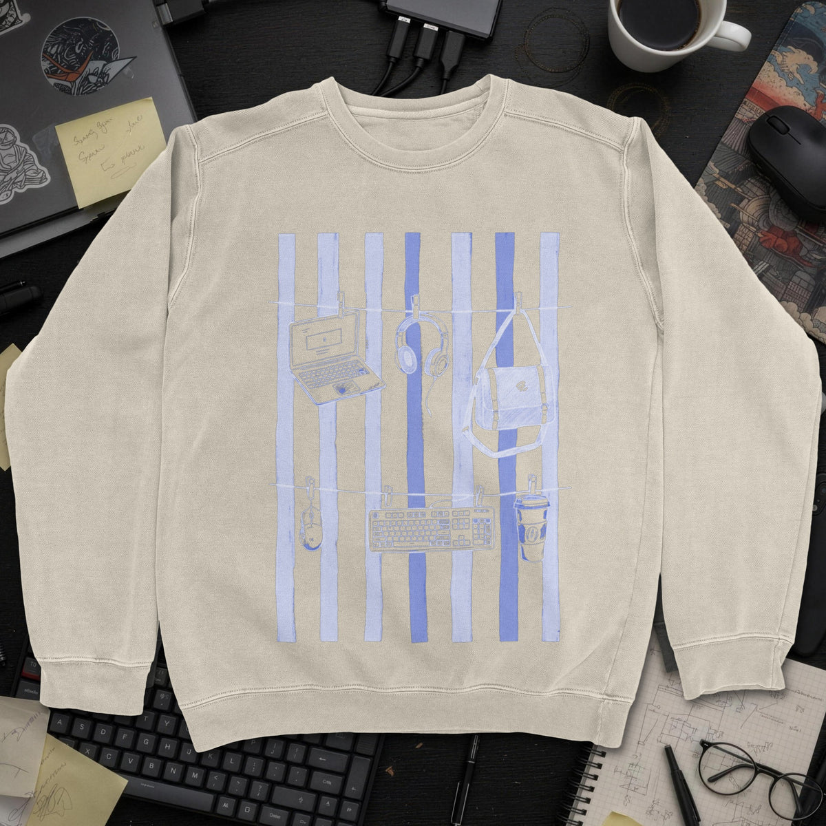 Developer Essential Hanged Sweatshirt - Sand mockup