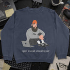 Npm Install Streetwear Sweatshirt - Navy mockup