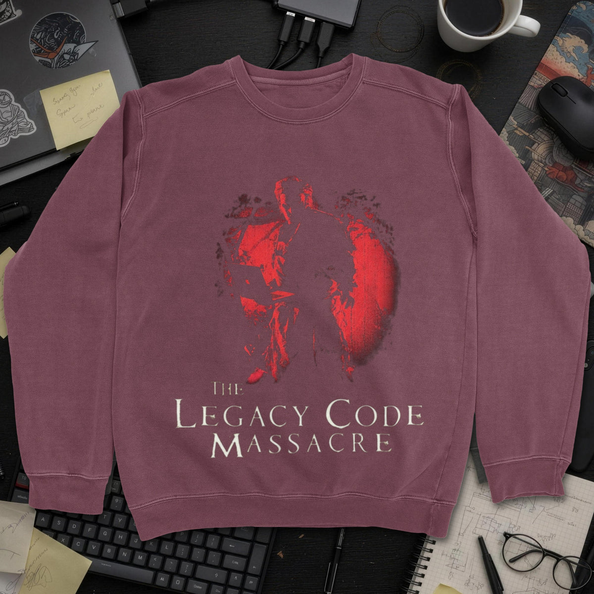 A Legacy Code Movie Sweatshirt - Maroon mockup