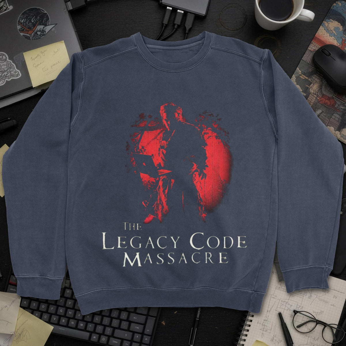 A Legacy Code Movie Sweatshirt - Navy mockup