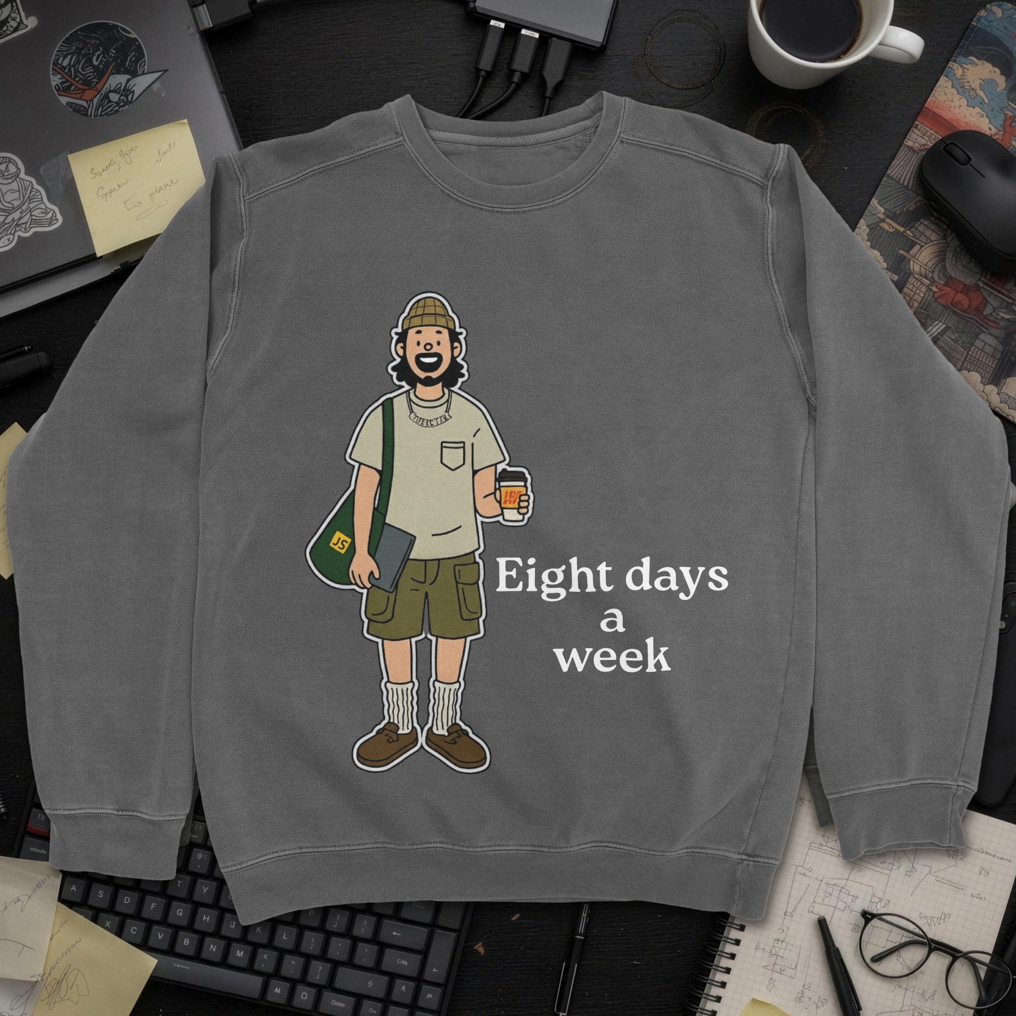 Hardworking Developer Sweatshirt - Dark Heather mockup