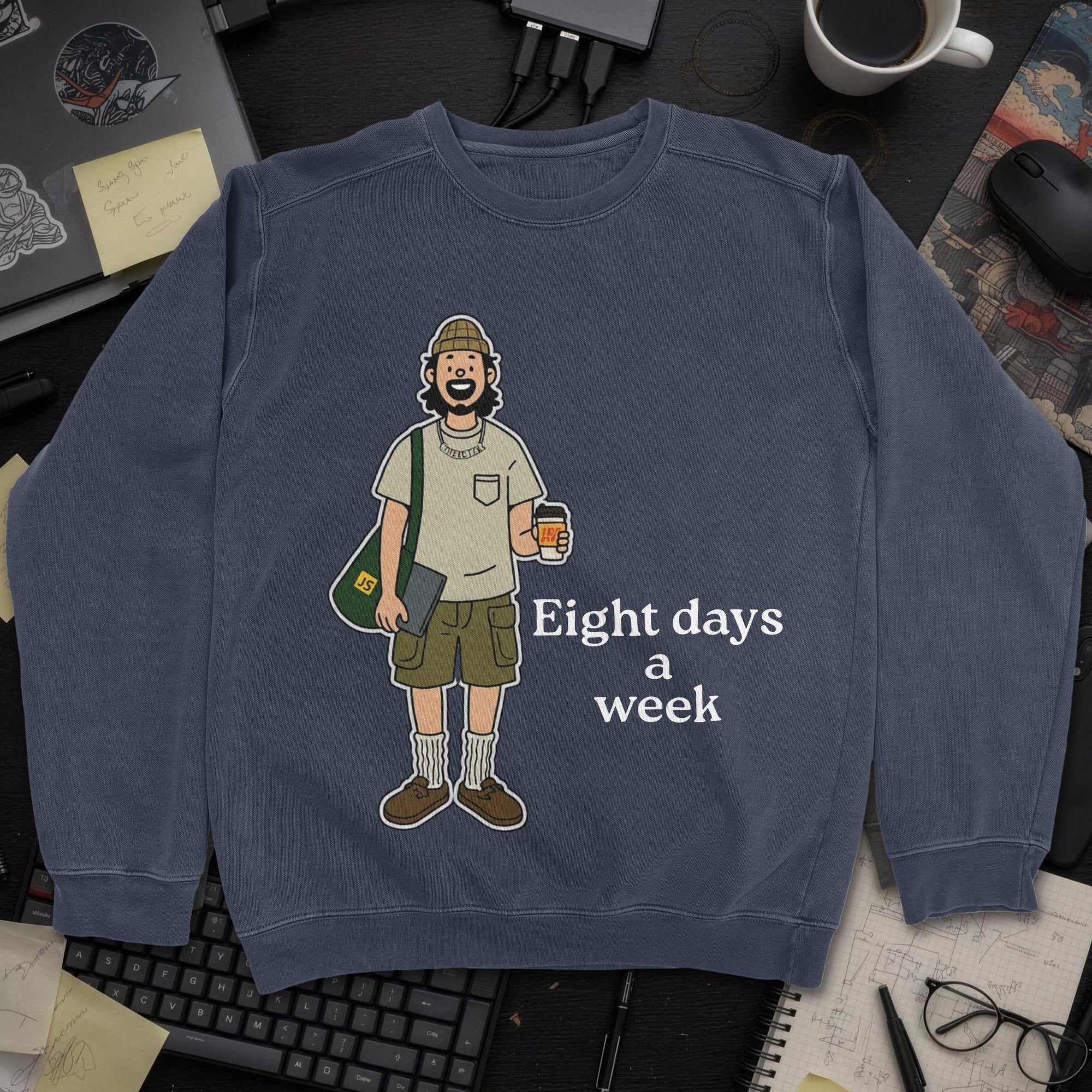 Hardworking Developer Sweatshirt - Navy mockup