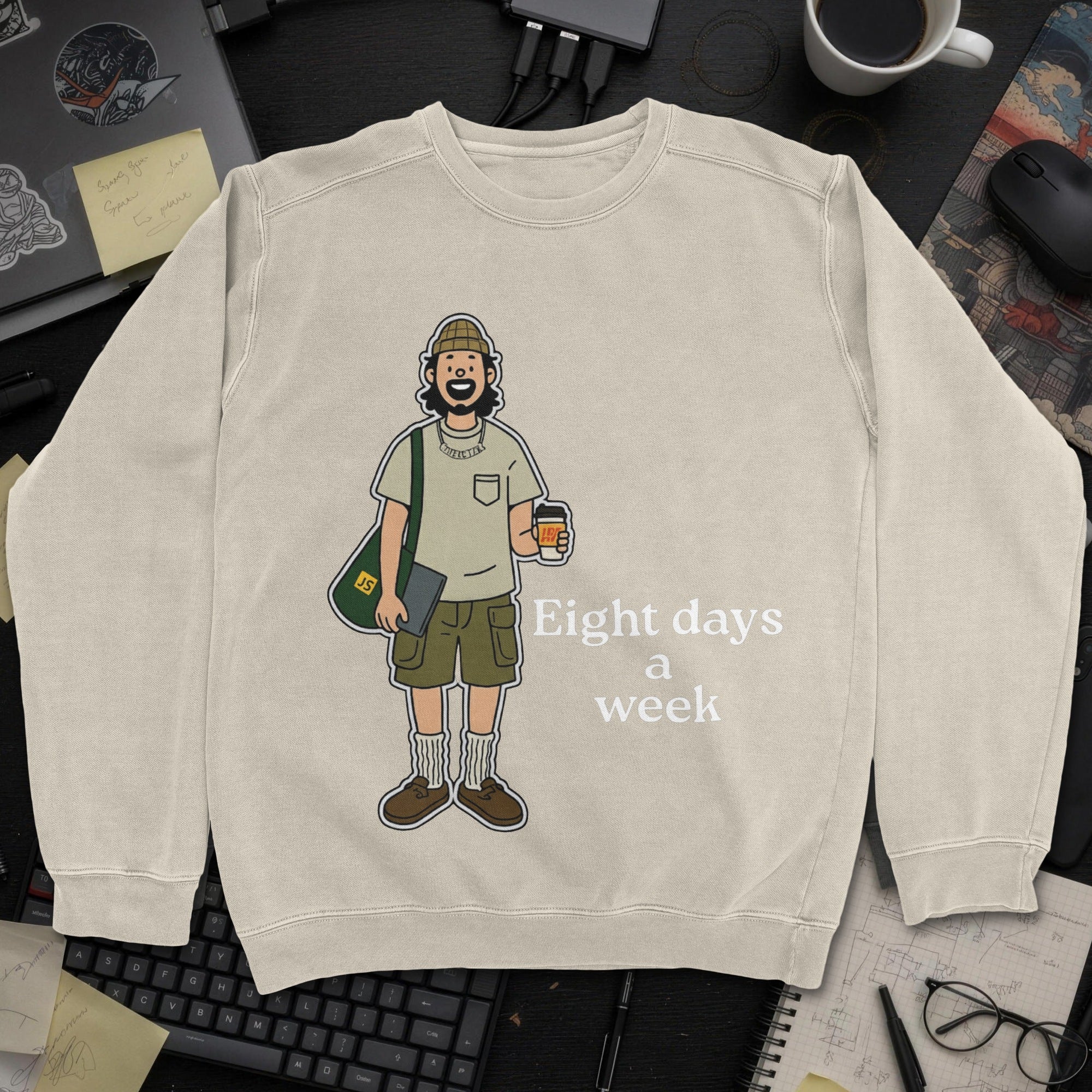 Hardworking Developer Sweatshirt - Sand mockup