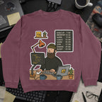 Developer Daily Schedule Sweatshirt - Maroon mockup