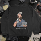 Developers Morning Sweatshirt - Black mockup