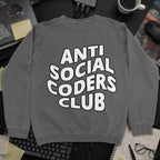 Anti Social Coders Club Sweatshirt - Dark Heather mockup