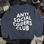 Anti Social Coders Club Sweatshirt - Navy mockup