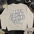 Anti Social Coders Club Sweatshirt - Sand mockup