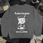 Americano Fueling Developers Sweatshirt - Dark Heather mockup